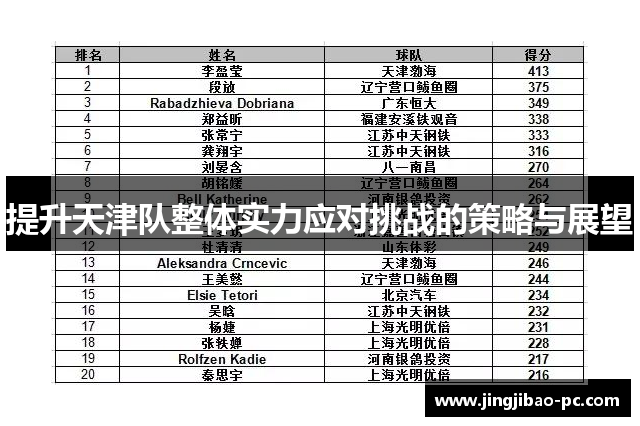 提升天津队整体实力应对挑战的策略与展望